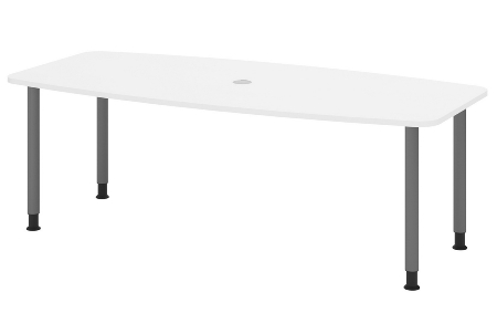 Hammerbacher Konferenztisch Serie KT22C Füße Ø60mm (BxTxH) 220x103/83x72-74cm Tischplatte Eiche/Chrom