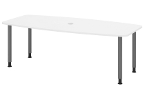 Hammerbacher Konferenztisch Serie KT22C Füße Ø60mm (BxTxH) 220x103/83x72-74cm Tischplatte Eiche/Chrom