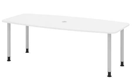 Hammerbacher Konferenztisch Serie KT22C Füße Ø60mm (BxTxH) 220x103/83x72-74cm Tischplatte Eiche/Chrom