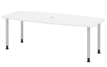 Hammerbacher Konferenztisch Serie KT22C Füße Ø60mm (BxTxH) 220x103/83x72-74cm Tischplatte Eiche/Chrom