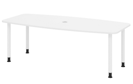 Hammerbacher Konferenztisch Serie KT22C Füße Ø60mm (BxTxH) 220x103/83x72-74cm Tischplatte Eiche/Chrom