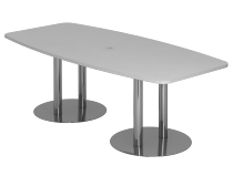 Konferenztisch Serie KT22S mit Säulenfuß Silber (BxTxH) 220x103/83x74,5cm Tischplatte Eiche