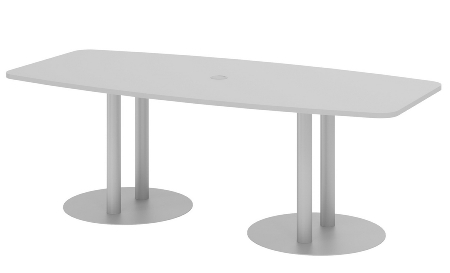 Hammerbacher Konferenztisch Serie KT52C Tellerfuß (BxTxH) 520x130/85x74cm Tischplatte Eiche/Chrom