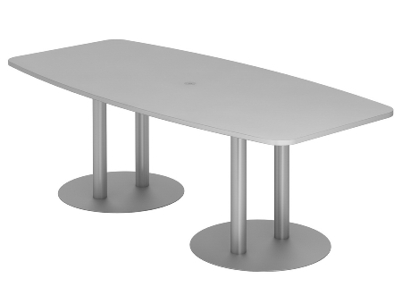 Konferenztisch Serie KT22S mit Säulenfuß verchromt (BxTxH) 220x103/83x74,5cm Tischplatte Eiche