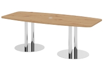 Hammerbacher Konferenztisch Serie KT22S Tellerfuß (BxTxH) 220x103/83x74cm Tischplatte Asteiche/Chrom