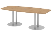 Hammerbacher Konferenztisch Serie KT52C Tellerfuß (BxTxH) 520x130/85x74cm Tischplatte Eiche/Chrom