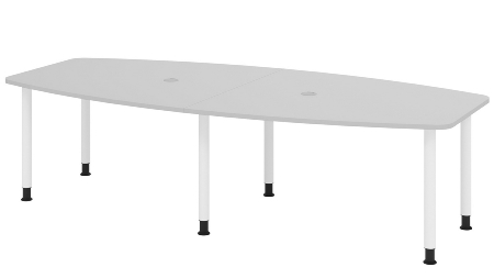Hammerbacher Konferenztisch Serie KT22C Füße Ø60mm (BxTxH) 220x103/83x72-74cm Tischplatte Eiche/Chrom