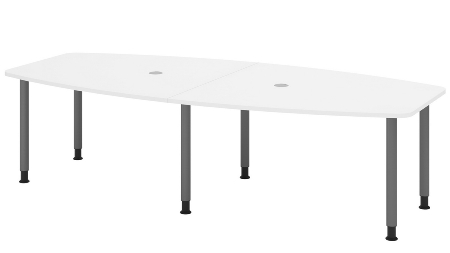 Hammerbacher Konferenztisch Serie KT22C Füße Ø60mm (BxTxH) 220x103/83x72-74cm Tischplatte Eiche/Chrom