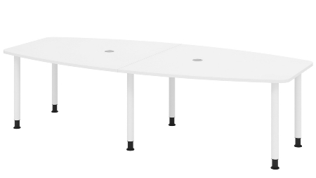 Hammerbacher Konferenztisch Serie KT22C Füße Ø60mm (BxTxH) 220x103/83x72-74cm Tischplatte Eiche/Chrom