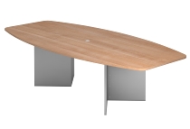 Konferenztisch Serie KT28C Holz-Untergestell silber (BxTxH) 280x130/85x74,5cm Tischplatte Nussbaum