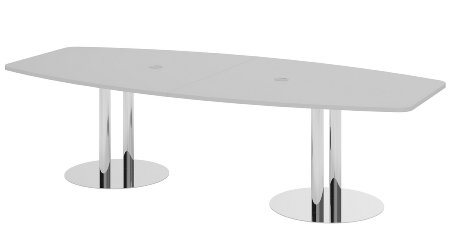 Hammerbacher Konferenztisch Serie KT52C Tellerfuß (BxTxH) 520x130/85x74cm Tischplatte Eiche/Chrom