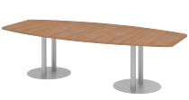 Hammerbacher Konferenztisch Serie KT52C Tellerfuß (BxTxH) 520x130/85x74cm Tischplatte Eiche/Chrom