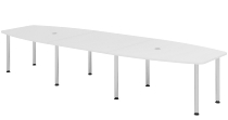 Hammerbacher Konferenztisch Serie KT22C Füße Ø60mm (BxTxH) 220x103/83x72-74cm Tischplatte Eiche/Chrom