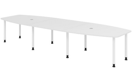 Hammerbacher Konferenztisch Serie KT22C Füße Ø60mm (BxTxH) 220x103/83x72-74cm Tischplatte Eiche/Chrom