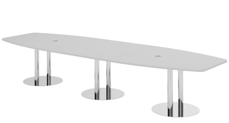 Hammerbacher Konferenztisch Serie KT52C Tellerfuß (BxTxH) 520x130/85x74cm Tischplatte Eiche/Chrom