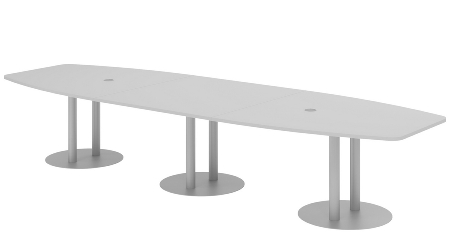 Hammerbacher Konferenztisch Serie KT52C Tellerfuß (BxTxH) 520x130/85x74cm Tischplatte Eiche/Chrom