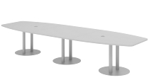 Hammerbacher Konferenztisch Serie KT52C Tellerfuß (BxTxH) 520x130/85x74cm Tischplatte Eiche/Chrom