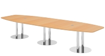 Hammerbacher Konferenztisch Serie KT52C Tellerfuß (BxTxH) 520x130/85x74cm Tischplatte Eiche/Chrom