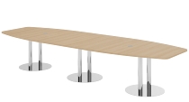 Hammerbacher Konferenztisch Serie KT52C Tellerfuß (BxTxH) 520x130/85x74cm Tischplatte Eiche/Chrom