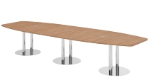 Hammerbacher Konferenztisch Serie KT52C Tellerfuß (BxTxH) 520x130/85x74cm Tischplatte Eiche/Chrom