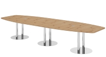 Hammerbacher Konferenztisch Serie KT52C Tellerfuß (BxTxH) 520x130/85x74cm Tischplatte Eiche/Chrom