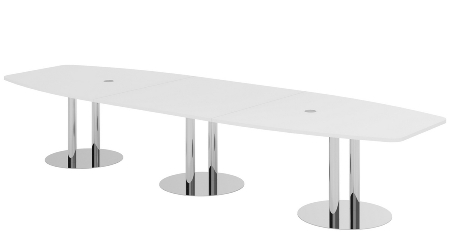 Hammerbacher Konferenztisch Serie KT52C Tellerfuß (BxTxH) 520x130/85x74cm Tischplatte Eiche/Chrom