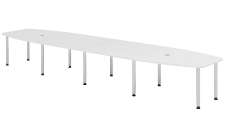 Hammerbacher Konferenztisch Serie KT22C Füße Ø60mm (BxTxH) 220x103/83x72-74cm Tischplatte Eiche/Chrom
