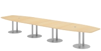Hammerbacher Konferenztisch Serie KT52C Tellerfuß (BxTxH) 520x130/85x74cm Tischplatte Ahorn/Silber
