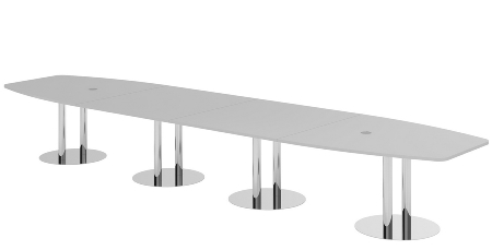 Hammerbacher Konferenztisch Serie KT52C Tellerfuß (BxTxH) 520x130/85x74cm Tischplatte Eiche/Chrom