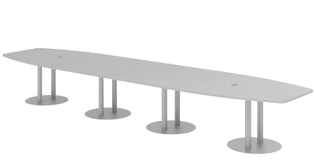 Hammerbacher Konferenztisch Serie KT52C Tellerfuß (BxTxH) 520x130/85x74cm Tischplatte Eiche/Chrom
