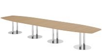Hammerbacher Konferenztisch Serie KT52C Tellerfuß (BxTxH) 520x130/85x74cm Tischplatte Eiche/Chrom