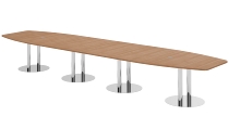 Hammerbacher Konferenztisch Serie KT52C Tellerfuß (BxTxH) 520x130/85x74cm Tischplatte Eiche/Chrom