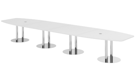Hammerbacher Konferenztisch Serie KT52C Tellerfuß (BxTxH) 520x130/85x74cm Tischplatte Eiche/Chrom