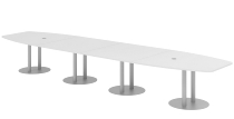 Hammerbacher Konferenztisch Serie KT52C Tellerfuß (BxTxH) 520x130/85x74cm Tischplatte Eiche/Chrom