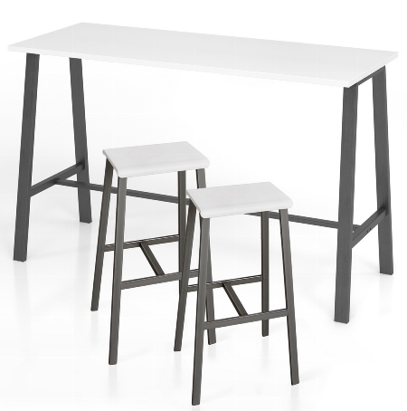 Hammerbacher Meeting Point Set "Elegant" Tisch+2 Stühle Weiß