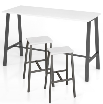 Hammerbacher Meeting Point Set "Elegant" Tisch+2 Stühle Weiß