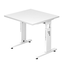 Hammerbacher Schreibtisch Winkelform 90° Serie OS82 (BxTxH) 200x120x65-85cm Ahorn/Weiß