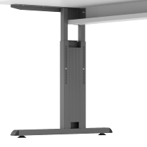 Hammerbacher Schreibtisch Serie OS08 C-Fuß (BxTxH) 80x80x65-85cm Eiche/Silber