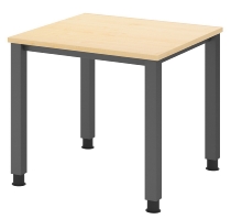 Hammerbacher Schreibtisch Serie QS19 4-Fuß eckig (BxTxH) 180x80x68,5-81cm Weiß/Silber