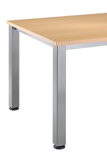 Hammerbacher Schreibtisch Serie QS19 4-Fuß eckig (BxTxH) 180x80x68,5-81cm Weiß/Silber