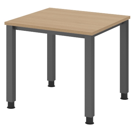 Hammerbacher Schreibtisch Serie QS19 4-Fuß eckig (BxTxH) 180x80x68,5-81cm Weiß/Silber