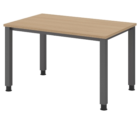 Hammerbacher Schreibtisch Serie QS19 4-Fuß eckig (BxTxH) 180x80x68,5-81cm Weiß/Silber
