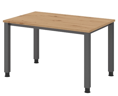 Hammerbacher Schreibtisch Serie QS19 4-Fuß eckig (BxTxH) 180x80x68,5-81cm Weiß/Silber