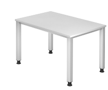 Hammerbacher Schreibtisch Serie QS19 4-Fuß eckig (BxTxH) 180x80x68,5-81cm Weiß