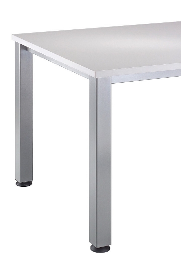 Hammerbacher Schreibtisch Serie QS19 4-Fuß eckig (BxTxH) 180x80x68,5-81cm Weiß/Silber