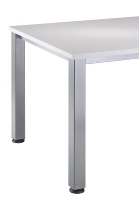Hammerbacher Schreibtisch Serie QS19 4-Fuß eckig (BxTxH) 180x80x68,5-81cm Weiß/Silber