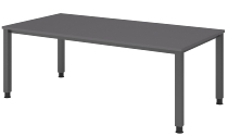 Hammerbacher Schreibtisch Serie QS2E 4-Fuß eckig (BxTxH) 200x100x68,5-81cm Grau/Graphit