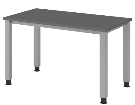 Hammerbacher Schreibtisch QS612 Mini-Office Arbeitshöhe 68,5-81cm 4-Fuß eckig (BxT) 120x67,2cm Weiß/Silber