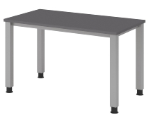 Hammerbacher Schreibtisch QS612 Mini-Office Arbeitshöhe 68,5-81cm 4-Fuß eckig (BxT) 120x67,2cm Weiß/Silber