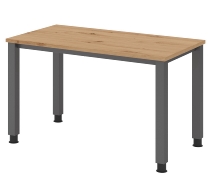 Hammerbacher Schreibtisch QS612 Mini-Office Arbeitshöhe 68,5-81cm 4-Fuß eckig (BxT) 120x67,2cm Weiß/Silber
